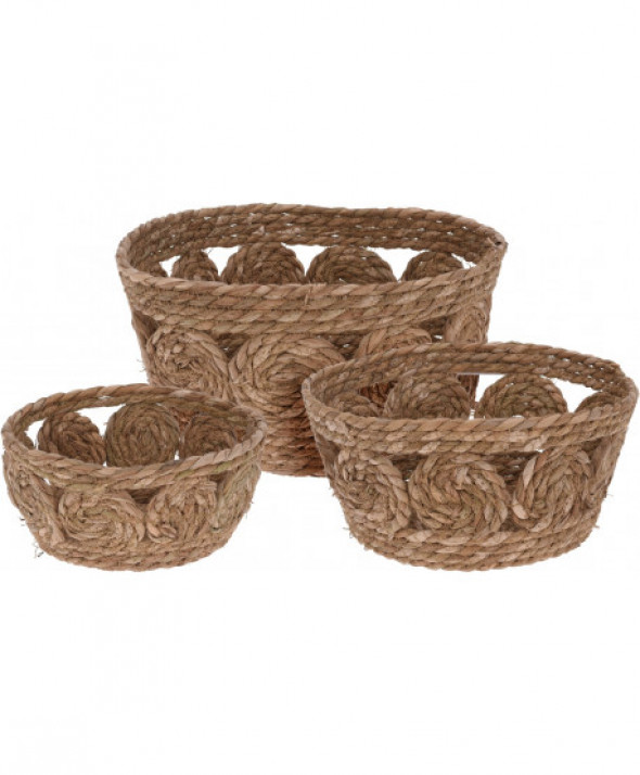 Kosz okrągły 30xh15cm z trawy morskiej