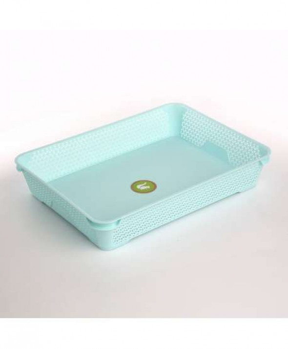 Koszyk do przechowywania Mirko plastikowy seledynowy 36 x 26,5 cm