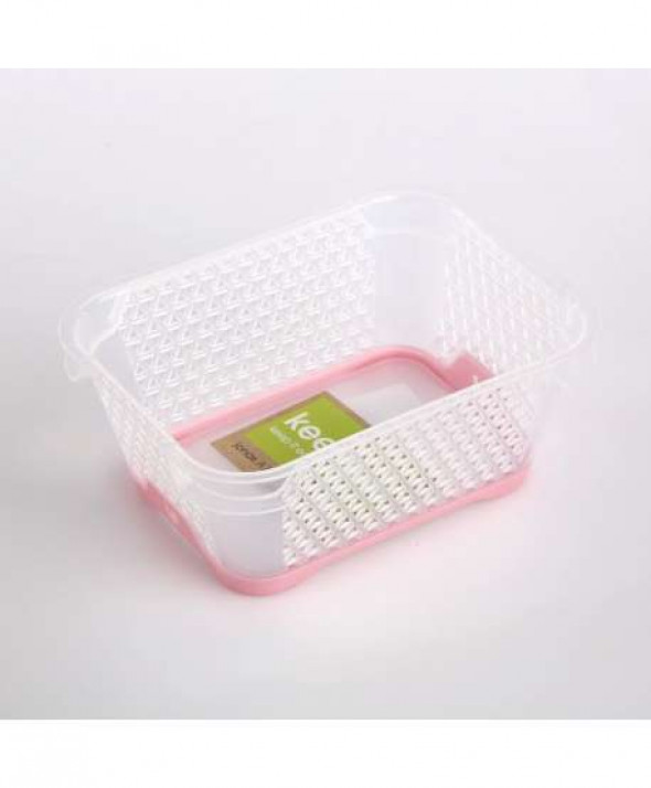 Koszyk do przechowywania plastikowy Jonas różowy antypoślizgowy 16 x 12 cm