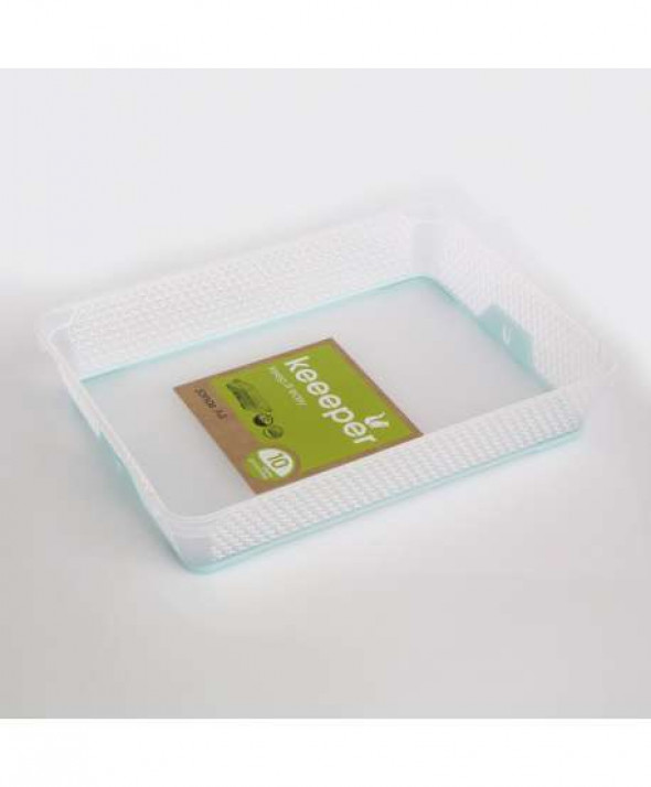 Koszyk do przechowywania plastikowy Keeeper Jonas seledynowy antypoślizgowy 36 x 26,5 cm