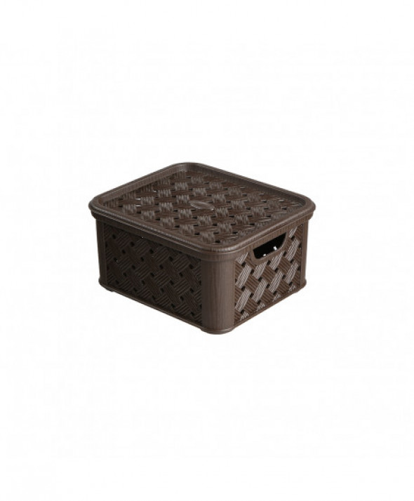 Koszyk mały z pokrywą Arianna brązowy