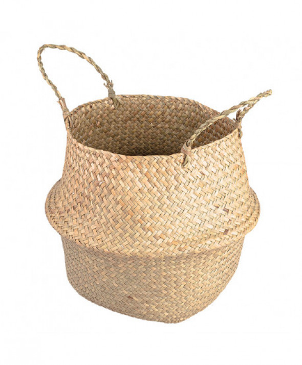 Koszyk / osłona na doniczkę z trawy morskiej Boho 18 cm