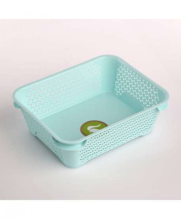 Koszyk / pojemnik do przechowywania Mirko plastikowy seledynowy 20 x 16 cm