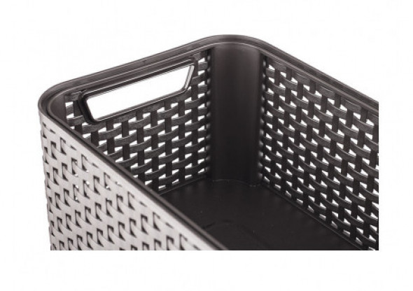 Koszyk z pokrywą Curver Rattan Style L ciemny brąz