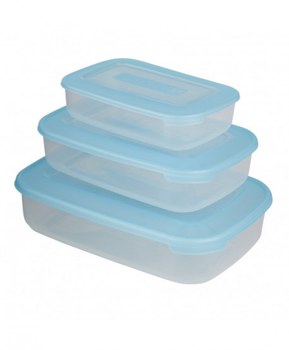 KPL.3 POJEMNIKÓW PROSTOKĄTNYCH FAMILY FOOD 3+1,88+0,93L NIEBIESKI (9040572)