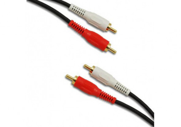 KPO2613-1,5 Kabel 2 x rca - 2 x rca 1,5m czarny 4mm