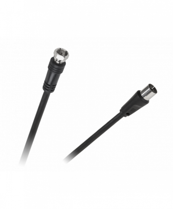 KPO2738-1,8 Kabel wtyk tv - wtyk F 1,8m czarny