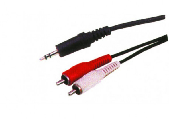 KPO2747-1,2 Kabel jack 3,5 - 2 x rca 1,2m