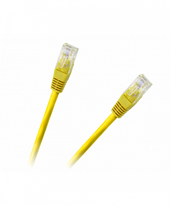 KPO2778E-1.5 Patchcord kabel UTP 8c  wtyk-wtyk 1,5m CCA żółty cat.6e