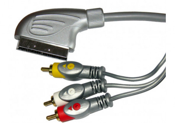 KPO3418-1.5 Kabel euro-3rca 1.5m srebrny łezka blister