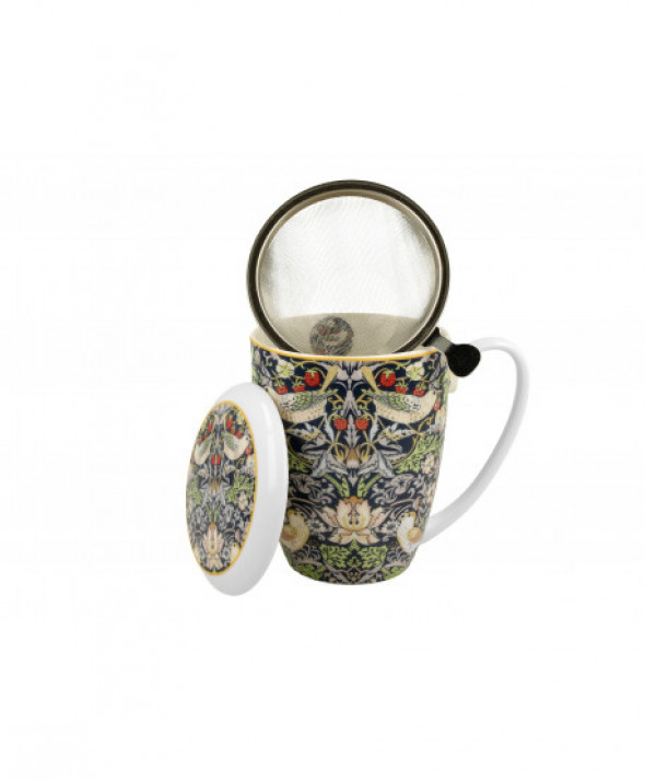 Kubek 380 ml z zaparzaczem STRAWBERRY THIEF BLUE William Morris