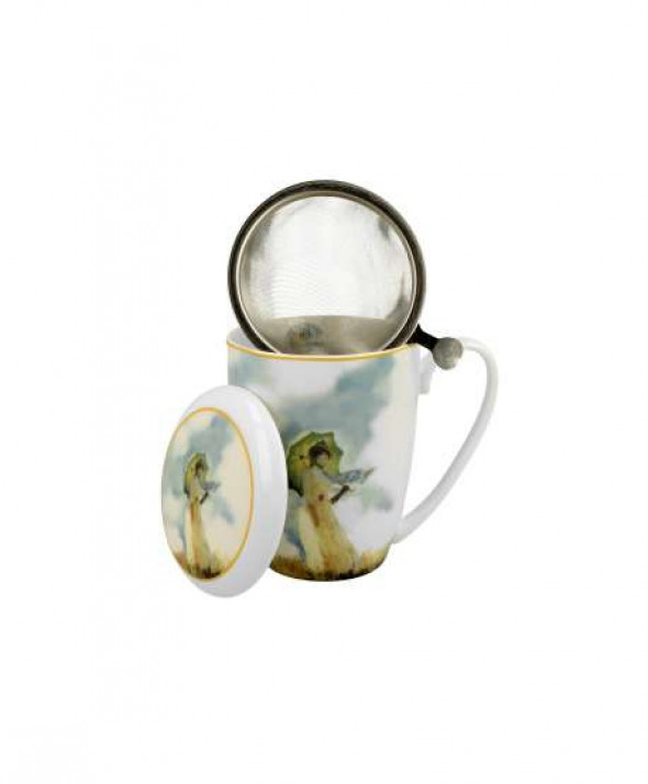 Kubek 380 ml z zaparzaczem WOMAN WITH PARASOL C. Monet