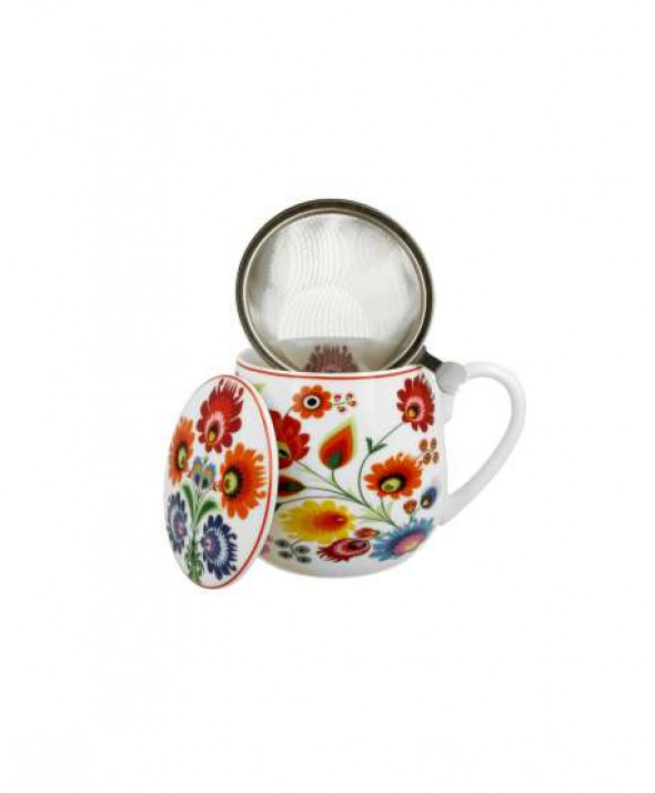 Kubek baryłka 430 ml z zaparzaczem ŁOWICZ