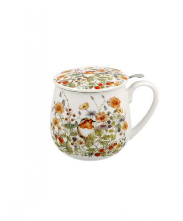 Kubek baryłka 430 ml z zaparzaczem WILD BIRDS