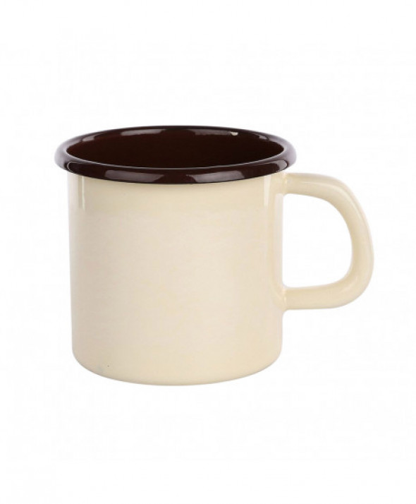 KUBEK EMALIOWANY 0,45L ŚR.9CM WYS.9CM KREM/ CIEMNY ŚRODEK