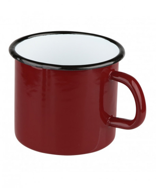 Kubek emaliowany Silesia Rybnik ciemny czerwony 1,25 l