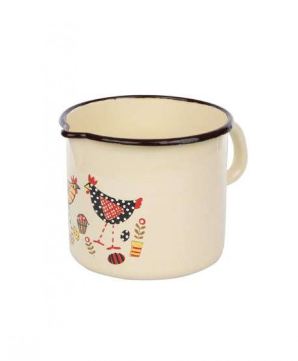 Kubek emaliowany z dzióbkiem Silesia Rybnik Kurka Zośka Kokoszka 0,8 l