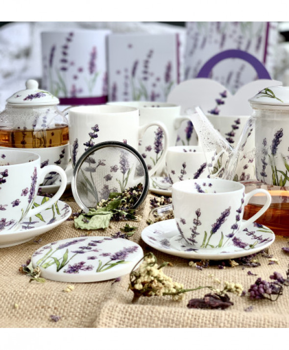 Kubek na stopce jumbo 480 ml CLASSIC LAVENDER