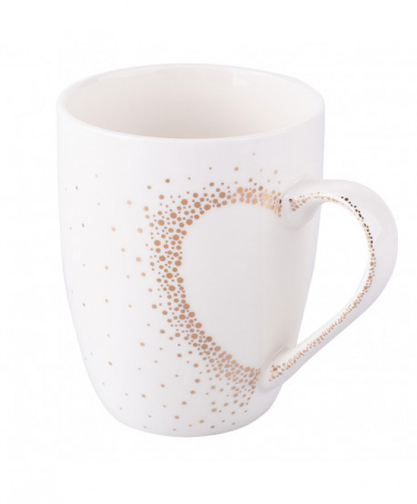 Kubek na Walentynki porcelanowy Heart Reflection 300 ml biały