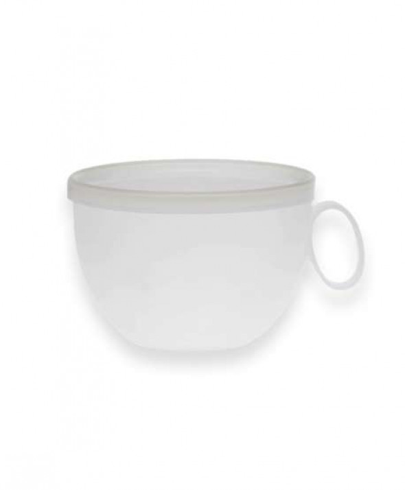 Kubek plastikowy z uchem i pokrywką XXL Sagad Weekend 550 ml biały