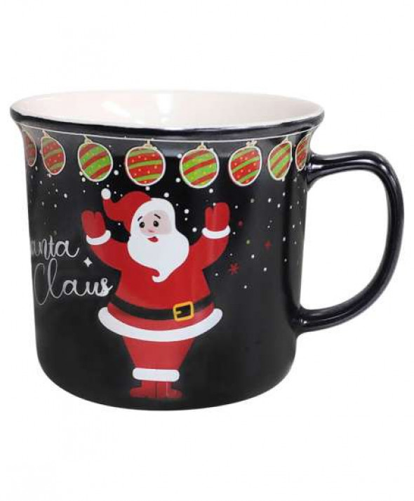 Kubek porcelana Santa Claus czarny 350 ml