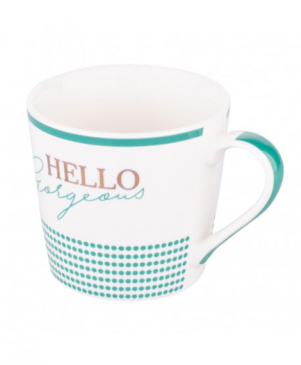 Kubek porcelanowy 350 ml, dekoracja Hello