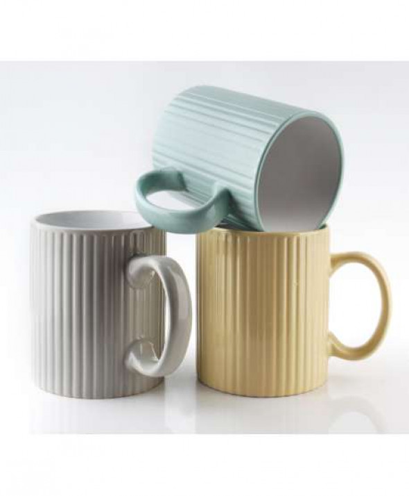 Kubek porcelanowy 400ml Sally  Stripes  Beige