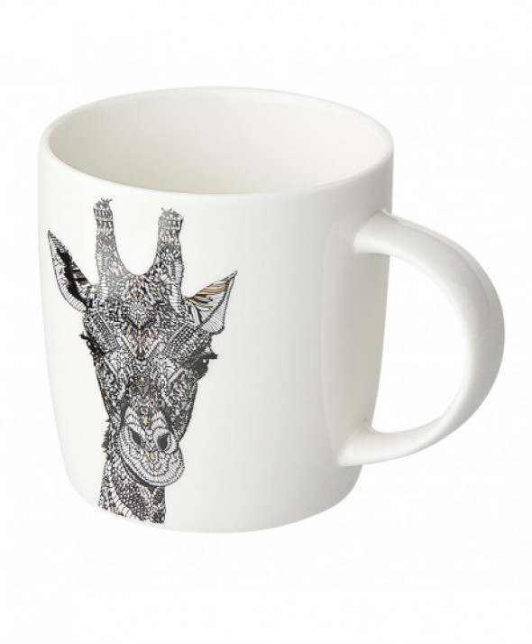 Kubek porcelanowy Animal / Zwierzęta 300 ml, dekoracja Żyrafa