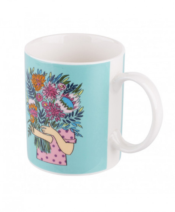 Kubek porcelanowy Bukiet Niebieski 300 ml