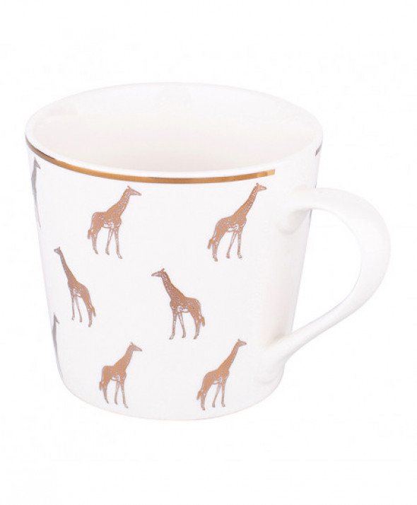 Kubek porcelanowy dekoracja Żyrafa 350 ml biały