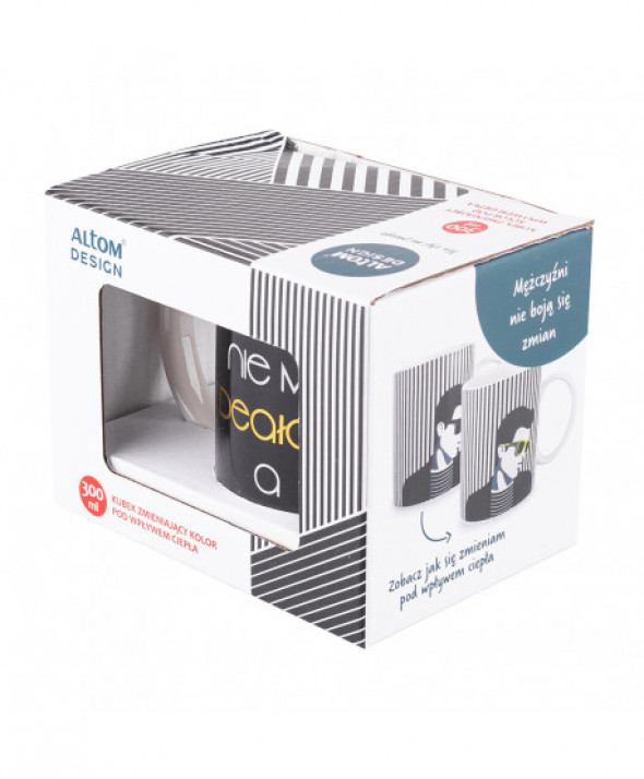 Kubek porcelanowy Modern Man 300 ml, dekoracja A ( zmieniająca kolor )