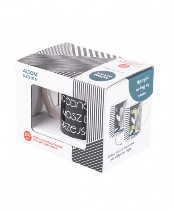 Kubek porcelanowy Modern Man 300 ml, dekoracja D ( zmieniająca kolor )