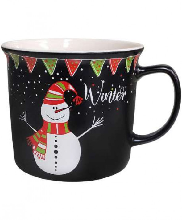 Kubek porcelanowy Winter czarny 350 ml