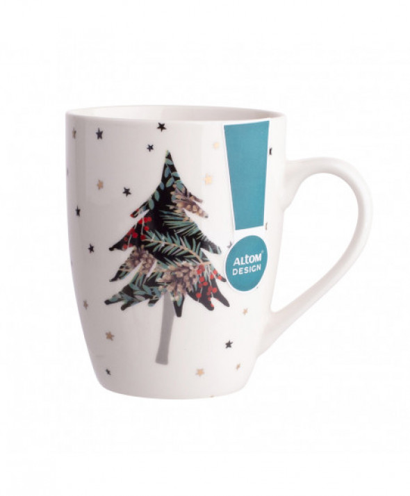 Kubek porcelanowy  Wonderland Choinka 300 ml biały