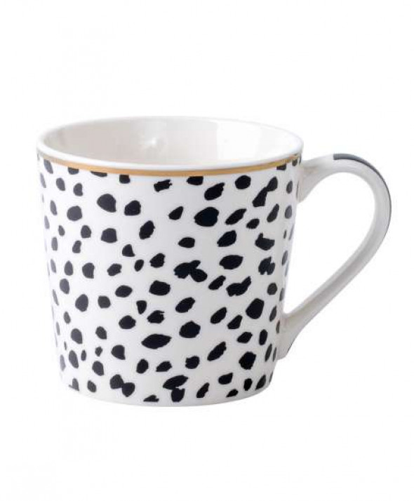 Kubek porcelanowy wysoki 350 ml, dekoracja Modern Black III