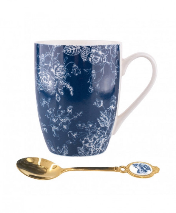 Kubek porcelanowy z łyżeczką  Elisabeth 300 ml