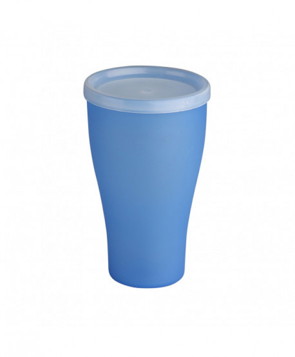 Kubek XXL plastikowy z przykrywką Sagad niebieski 500 ml
