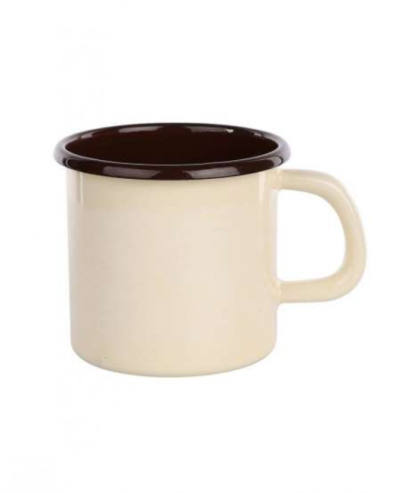 Kubek z uchem emaliowany Silesia Rybnik kremowy 0,8 l