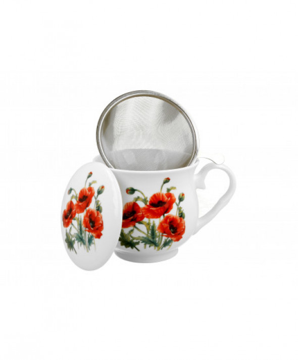 Kubek z zaparzaczem retro 530 ml CLASSIC POPPIES