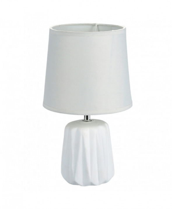 Lampa stołowa dekoracyjna na ceramicznej podstawie biała