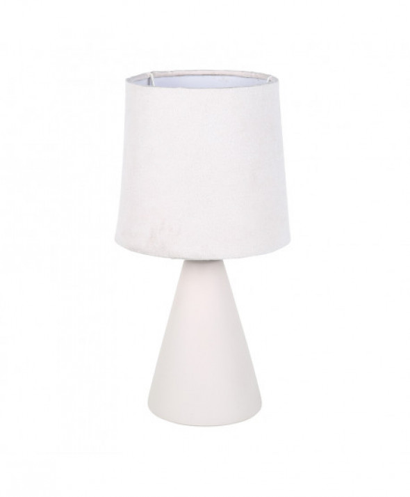 Lampa stołowa dekoracyjna na ceramicznej podstawie kremowa