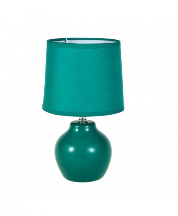 Lampa stołowa dekoracyjna na ceramicznej podstawie zielona