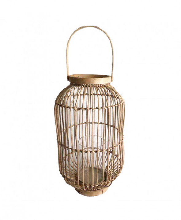 Lampion / latarenka rattanowa 24 x 37 cm