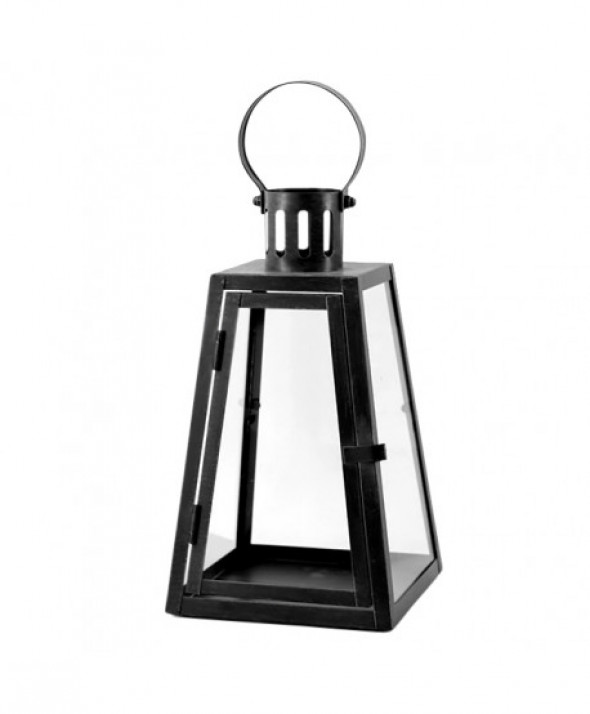 Lampion / latarnia / latarenka ozdobna wisząca metalowa czarna 27 cm