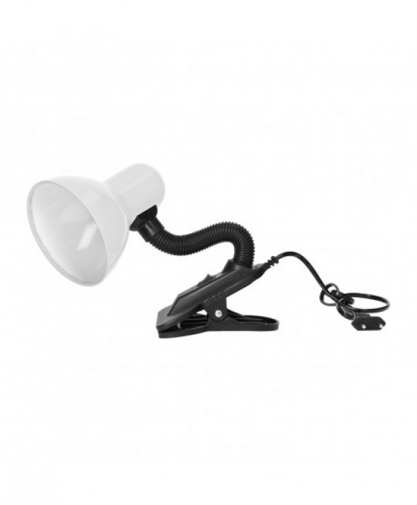 LATSA, lampa biurkowa z klipsem, 40W, E27, stal + tworzywo, biała