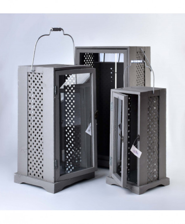 LEVI SILVER LATARNIA XL                 34x30x61cm