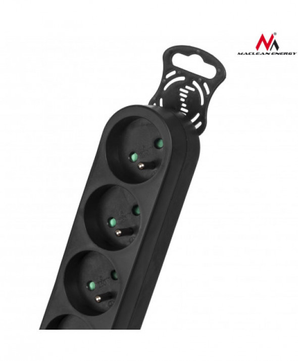 Listwa zasilająca przedłużacz 4 gniazda z wył czarny 5m Maclean Energy  MCE182 2300W