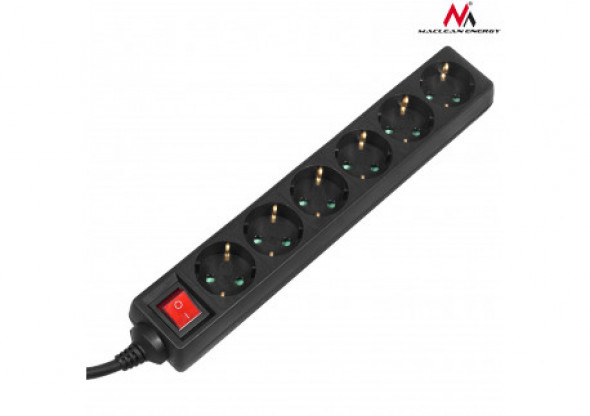 Listwa zasilająca przedłużacz 6 gniazd z wył 5m typ niemiecki Maclean Energy  MCE195G 3500W