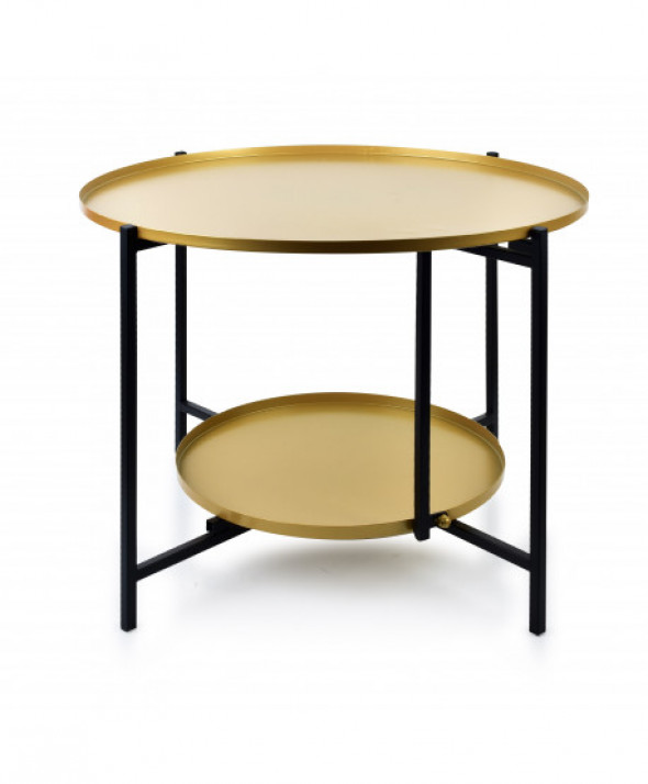 LUCAS BLACK&GOLD Stolik kawowy dwupoziomowy