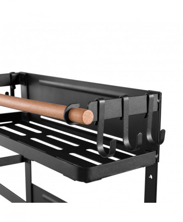 Magnetyczna półka na lodówkę / pralkę Maclean, czarna, 12kg max, MC-910